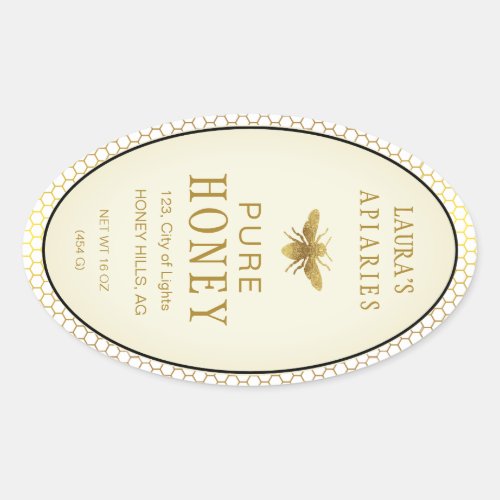 Vintage Oval Honey Bee Queenline Apiarist Label 
