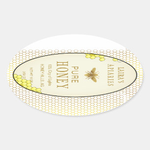 Vintage Oval Honey Bee Queenline Apiarist Label 