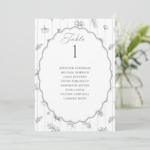Vintage Oval Silver Gray Wedding Seating Chart