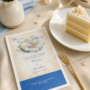 Vintage Over the Moon Baby Shower Paper Guest Towels