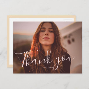 Vintage Overlay 1 Graduation Thank You Postcard