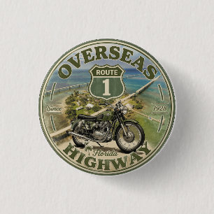 vintage Overseas Highway florida keys road gifts Button