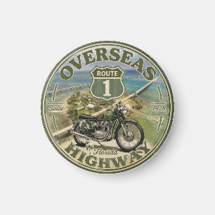 vintage Overseas Highway florida keys road gifts Magnet