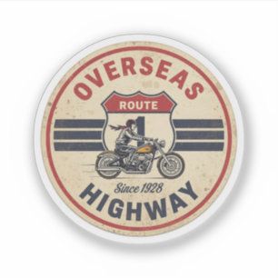 vintage Overseas Highway florida keys road gifts Sticker