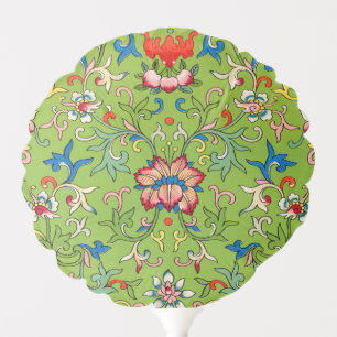 Vintage Owen Jones Chinese Ornament Green Floral Balloon