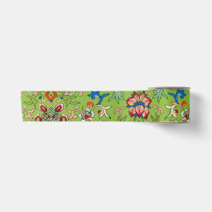 Vintage Owen Jones Chinese Ornament Green Floral Satin Ribbon
