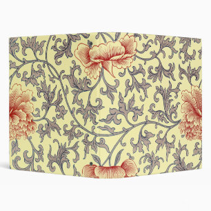 Vintage Owen Jones Chinoiserie Peony Floral Design 3 Ring Binder