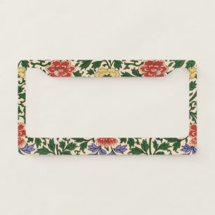 Vintage Owen Jones Chinoiserie Peony Pattern License Plate Frame