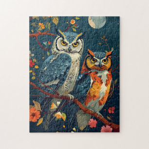 Vintage owl art jigsaw puzzle
