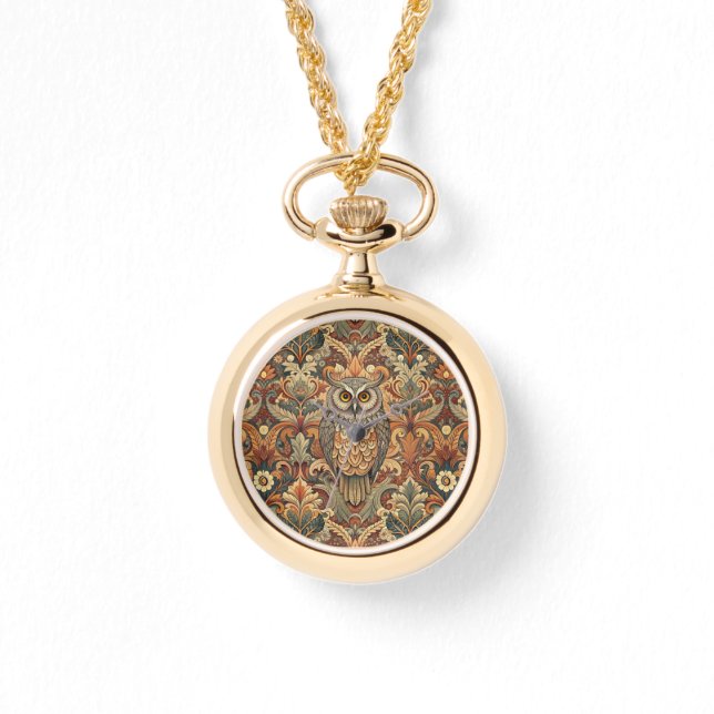 Vintage Owl Art Style Morris Watch (Front)
