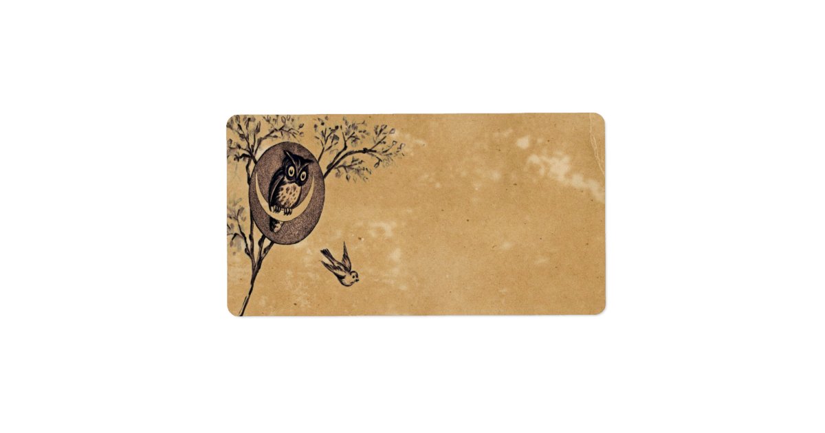Vintage Owl Avery Label | Zazzle