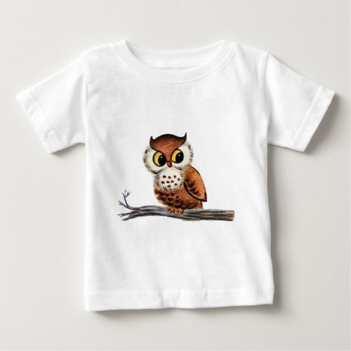 Vintage Owl Baby T_Shirt