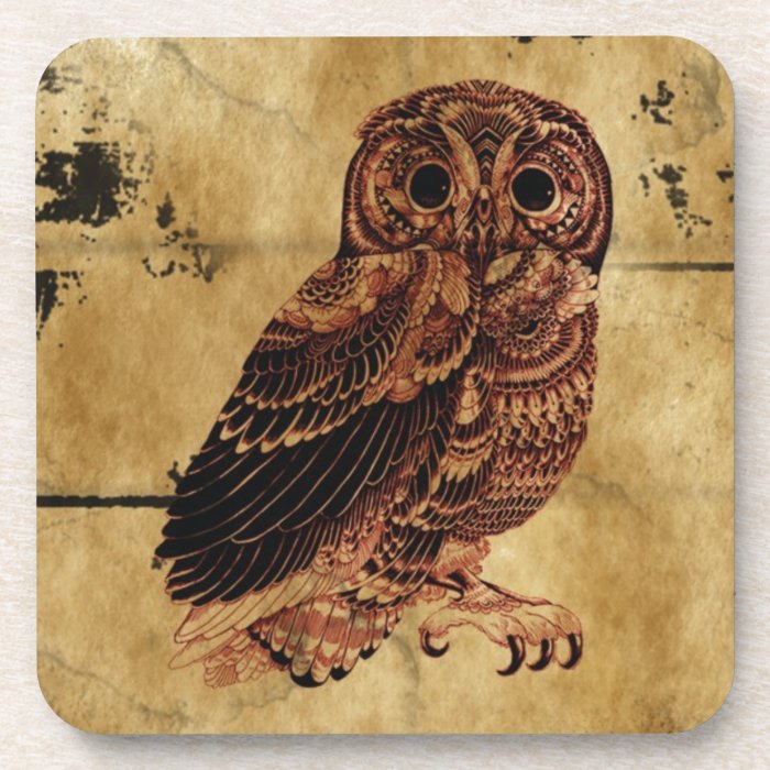 Vintage Owl Beverage Coasters