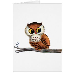 Vintage Owl Blank Inside All Occasions Cards