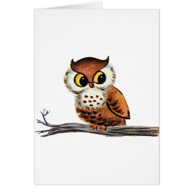 Vintage Owl  Blank Inside All Occasions Cards (Front)