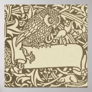 Vintage Owl Bookplate Arts and Crafts Walter Crane Poster