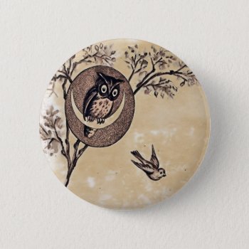 Vintage Owl Button by EndlessVintage at Zazzle