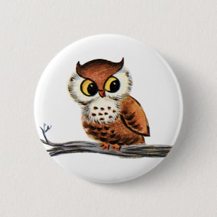 Vintage Owl Button