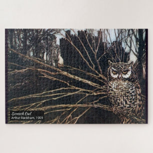 Vintage Owl Castle Goth Fairy Tale Arthur Rackham Jigsaw Puzzle