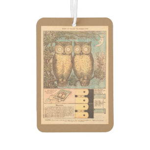 Vintage owl cute fall children's craft blue brown air freshener