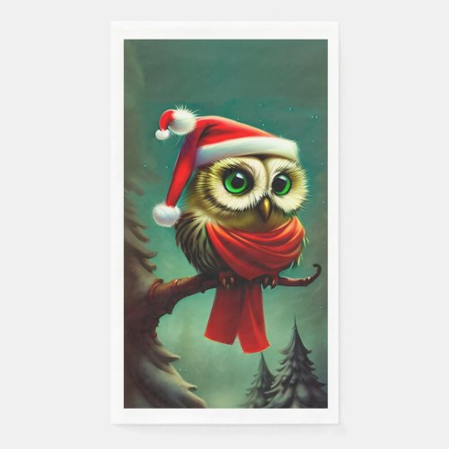 Vintage Owl Cute Rustic Christmas Paper Guest Towels