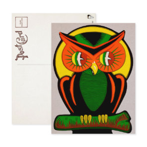 Vintage Owl Decoration Postcard