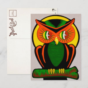 Vintage Owl Decoration Postcard