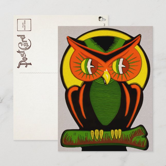 Vintage Owl Decoration Postcard (Front/Back)