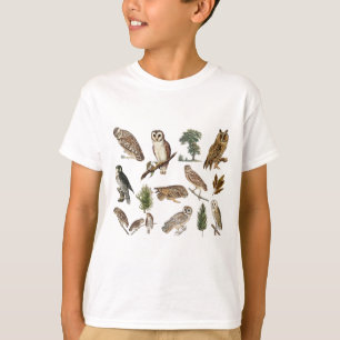 Vintage Owl Forest Pattern T-Shirt