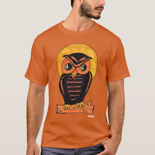 Vintage Owl Halloween Art Cartoon Fun T_Shirt