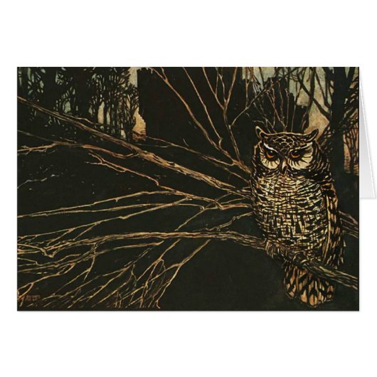 Vintage Owl in the Woods (Front Horizontal)