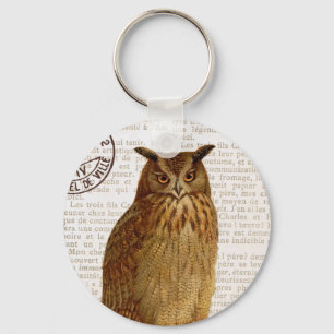 Vintage Owl...Keychain Keychain