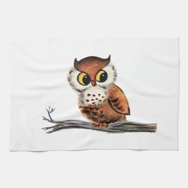 Vintage Owl Kitchen Towel (Horizontal)