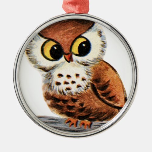 Vintage Owl Metal Ornament