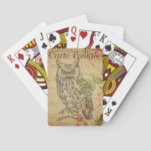 Vintage Owl Poker Cards