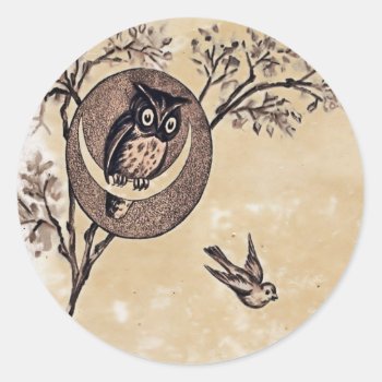Vintage Owl Sticker by EndlessVintage at Zazzle