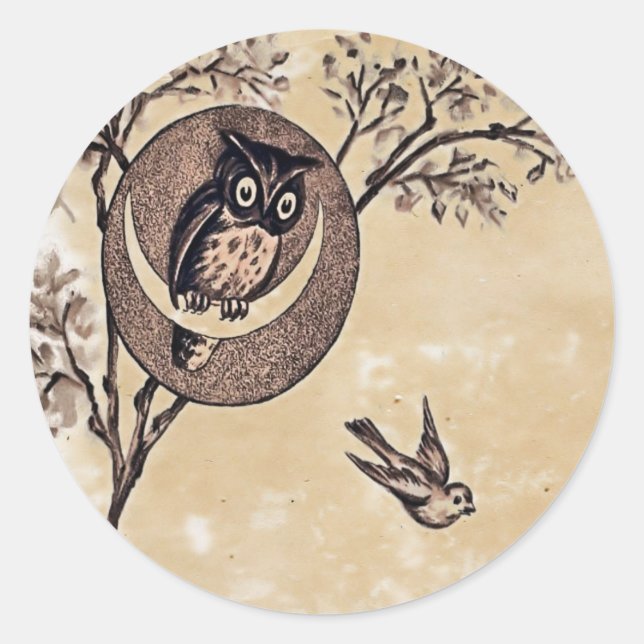 Vintage Owl Sticker (Front)