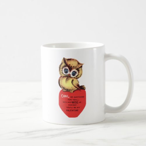 Vintage Owl Valentine Coffee Mug