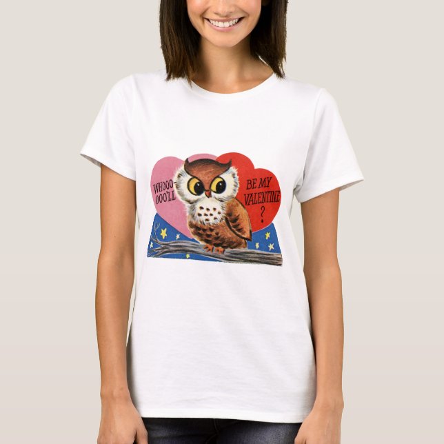 Vintage Owl Valentine T-Shirt (Front)