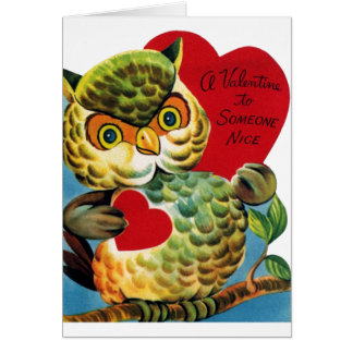 Vintage Owl Valentine's Day Card
