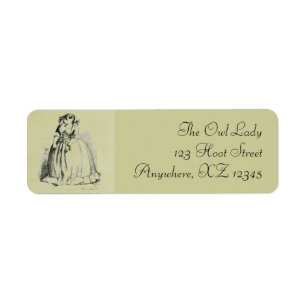 Vintage Owl Woman Label