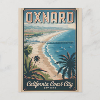 Vintage Oxnard California Retro Travel Holiday Postcard