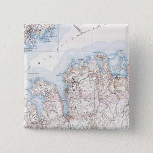 Vintage Oyster Bay Long Island New York Map Button