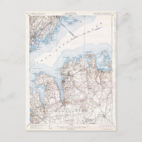 Vintage Oyster Bay Long Island New York Map Postcard