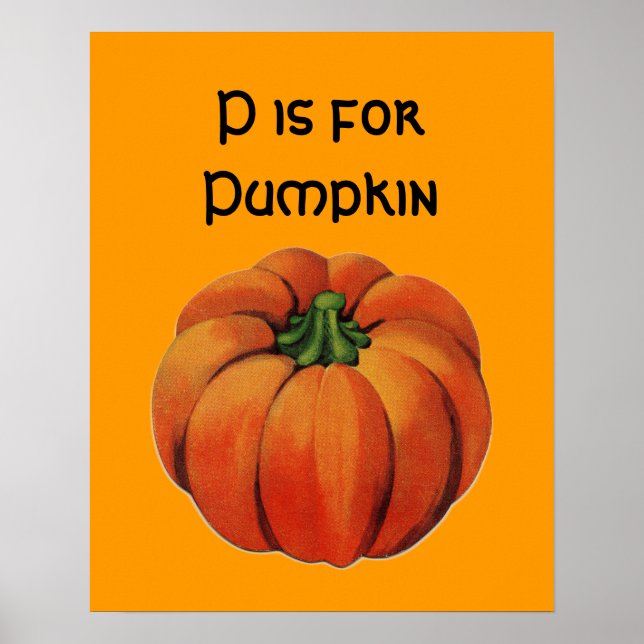 Vintage P is for Pumpkin Poster (Front)