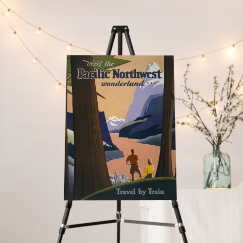 Vintage Pacific Northwest Travel Poster 1925 Train