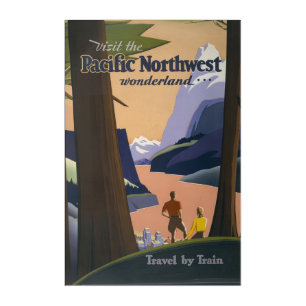 Vintage Pacific Northwest Travel Poster 1925 Train Acrylic Print