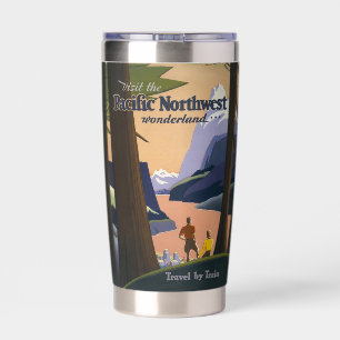 Vintage Pacific Northwest Travel Poster 1925 Train Insulated Tumbler