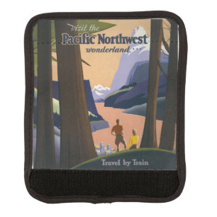 Vintage Pacific Northwest Travel Poster 1925 Train Luggage Handle Wrap