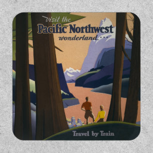Vintage Pacific Northwest Travel Poster 1925 Train Patch